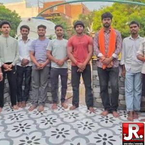 विश्व कल्याण की कामना से बजरंगियों ने सामूहिक हनुमान चालीसा पाठ