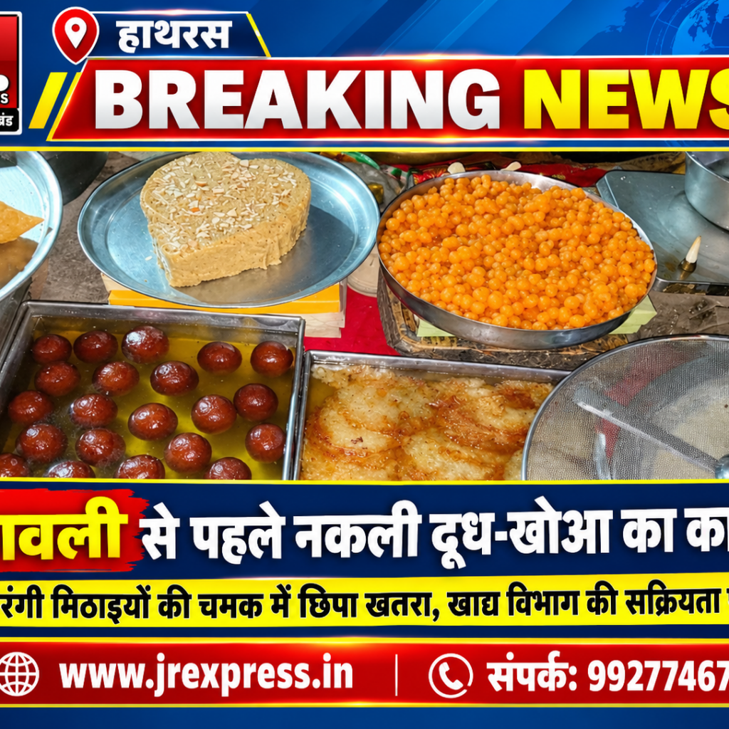 Hathras;दीपावली से पहले नकली दूध-खोआ का कारोबाररंग-बिरंगी मिठाइयों की चमक में छिपा खतरा, खाद्य विभाग की सक्रियता पर सवाल 11 1 62